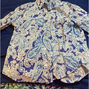 Beautiful printed Chaps blouse size XL, 3/4 length sleeves.
